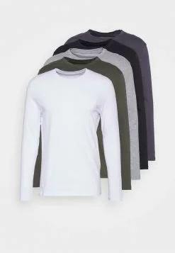 Pier One 5 PACK - Langarmshirt - Black/white/olive -Pier One Geschäft 1811e4e1633c4594abae2f43c4e4d170