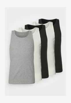 Pier One 5 PACK - Unterhemd/-shirt - 802 - Black_102 - Grey_001 - White