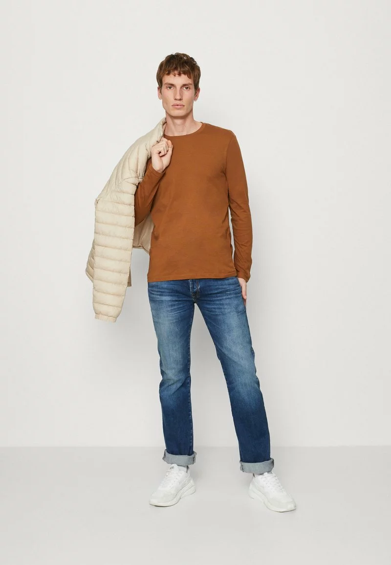 Pier One 5 PACK - Langarmshirt - Blue/off-white/light Brown 1 Pier One 5 PACK - Langarmshirt - Blue/off-white/light Brown