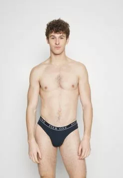 Pier One BRANDED WAISTBAND BRIEFS 3 PACK - Slip - Dark Blue /green/bordeaux