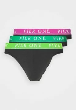 Pier One BRANDED WAISTBAND BRIEFS 3 PACK - Slip - Black -Pier One Geschäft 68332279d8a640caac60267b6cd7c785