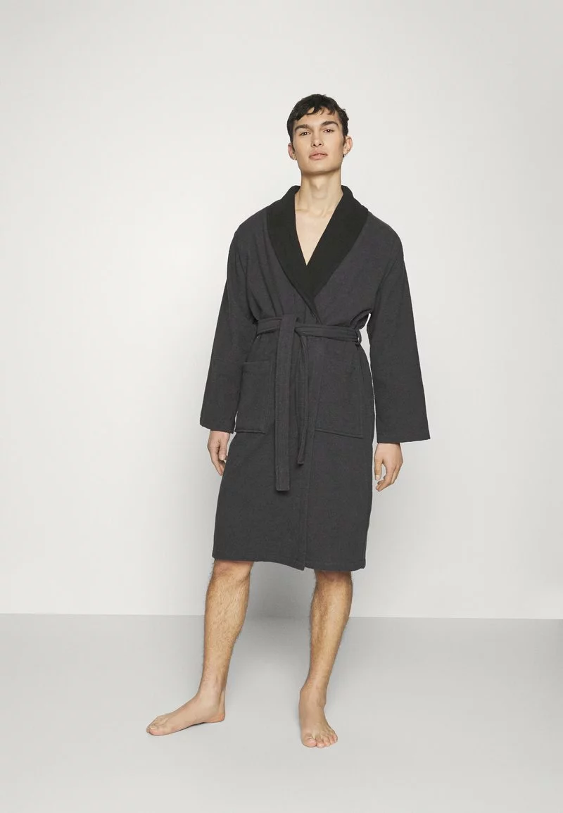 Pier One SHAWL TOWEL BATHROBE - Bademantel - Dark Grey 1 Pier One SHAWL TOWEL BATHROBE - Bademantel - Dark Grey