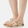 Pier One LEATHER - Pantolette Flach - Beige
