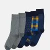 Pier One 5 PACK - Socken - Yellow/dark Blue/grey