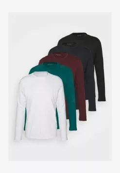 Pier One 5 PACK - Langarmshirt - White/dark Blue/black -Pier One Geschäft d83220e9e54d43fcb8998bbd6af96e96