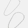 Pier One UNISEX 2 PACK - Halskette - Silver-coloured