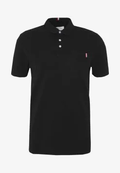 Pier One TRICOLORE TRIM POLO - Poloshirt - Black