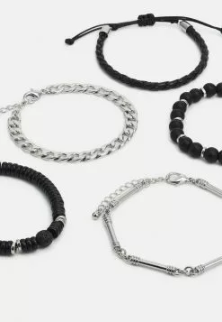 Pier One 5 PACK - Armband - Silver-coloured, Black -Pier One Geschäft e7fdb58dc0d346889d43460456586028